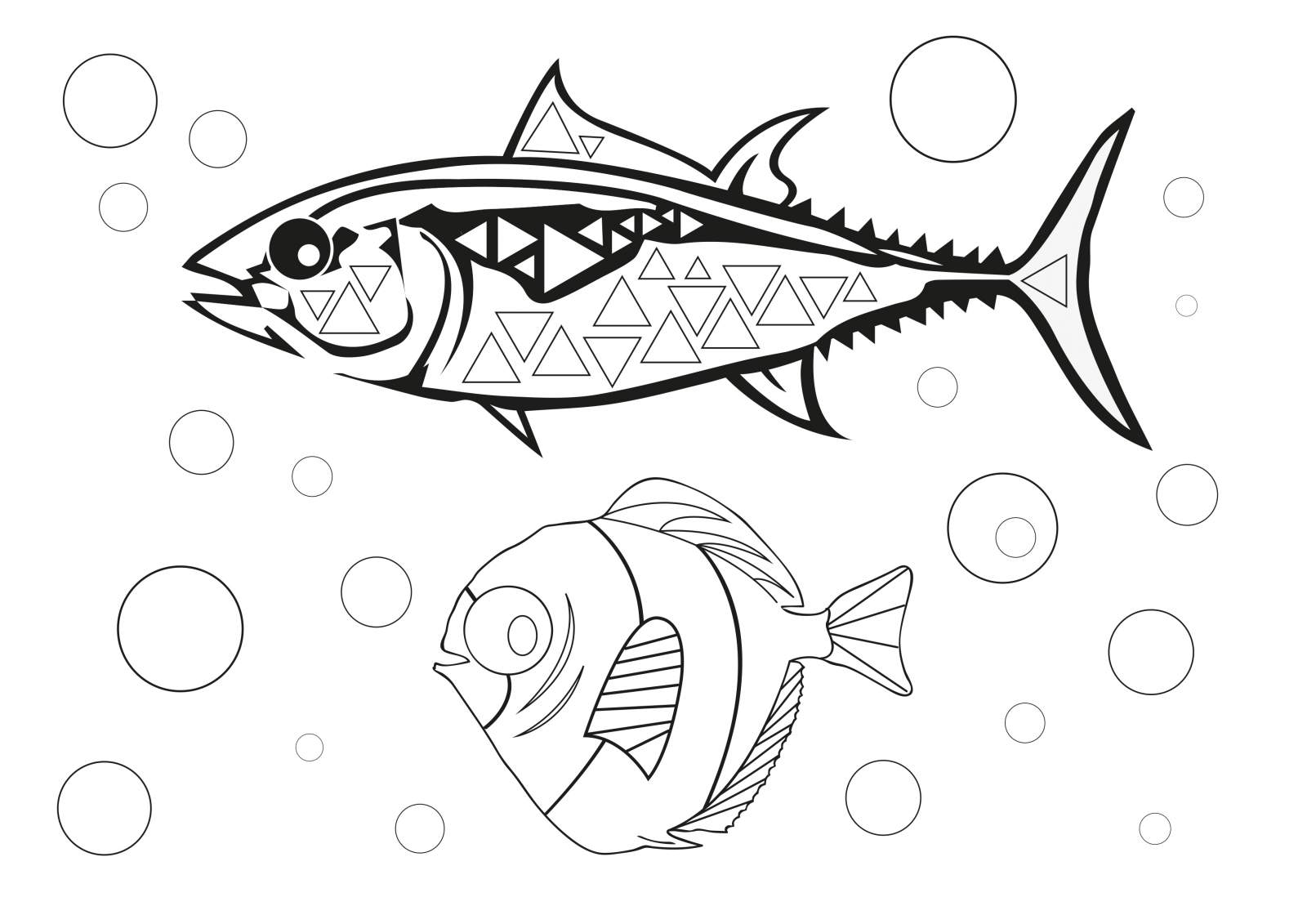 Omalovánky - mořské ryby 